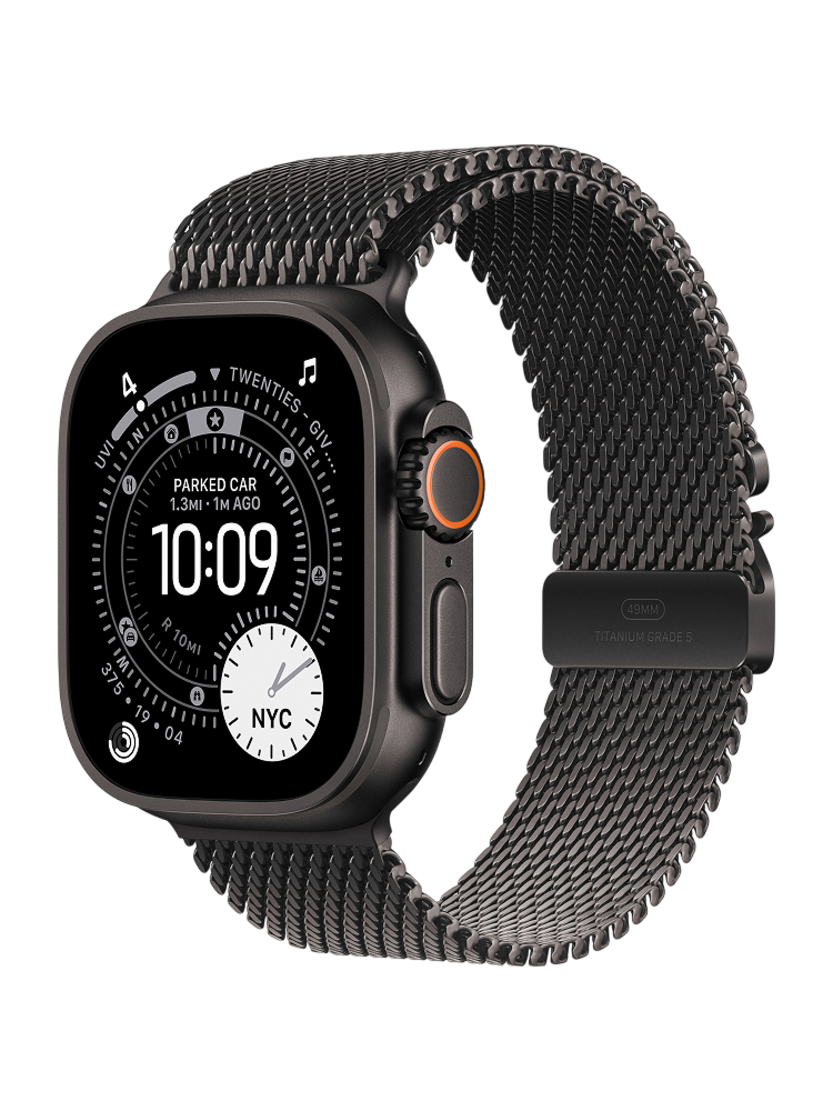 Apple Watch Ultra 3 Titanium Milanese Loop Black - купить смарт-часы Apple в Беларуси